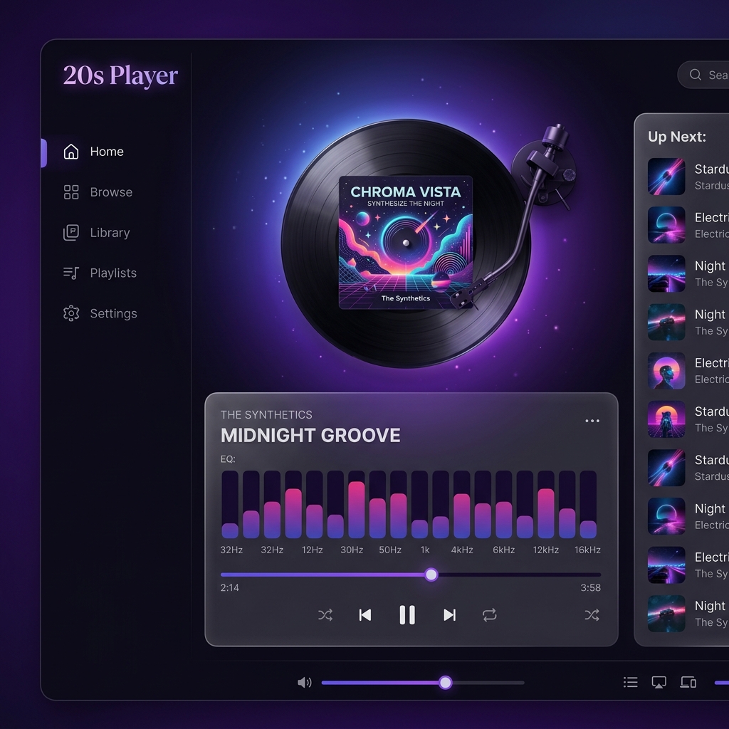 20s Music Player Mockup