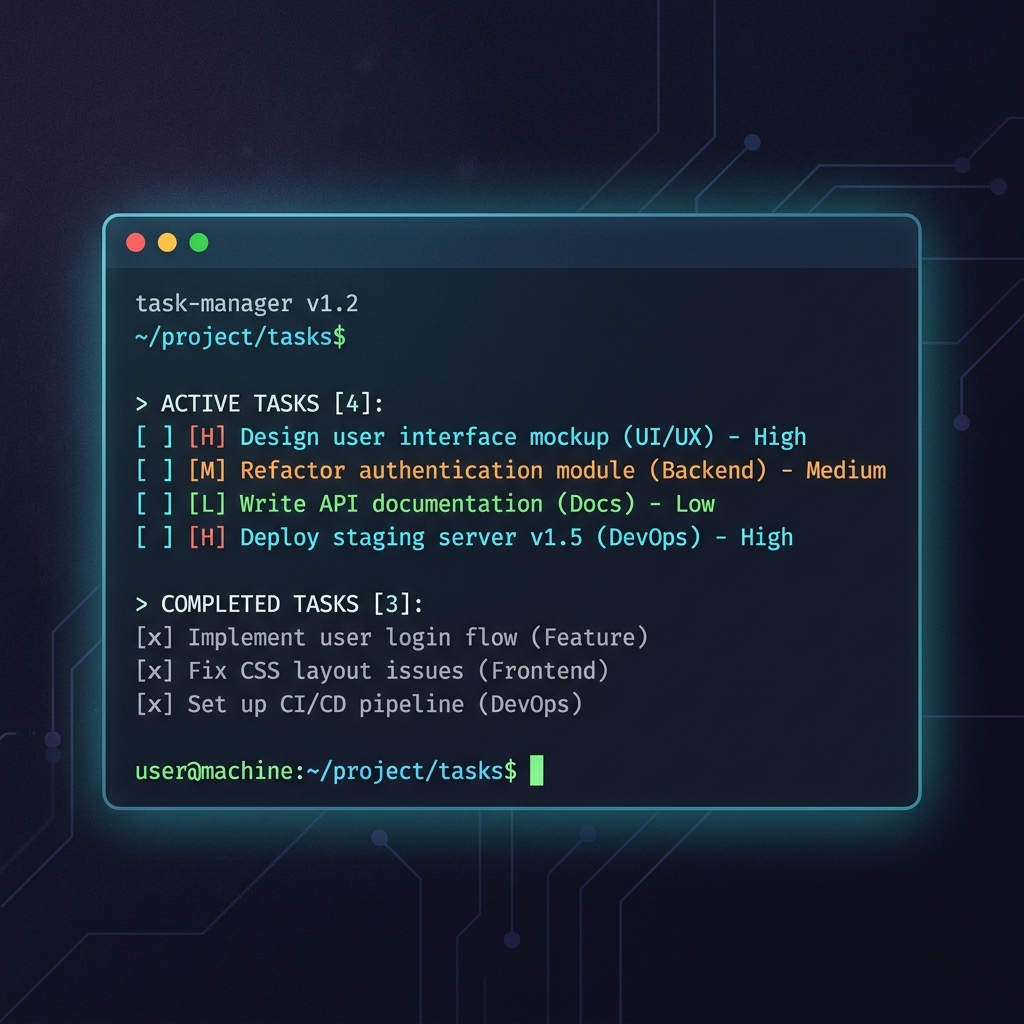 Task Manager CLI Illustration